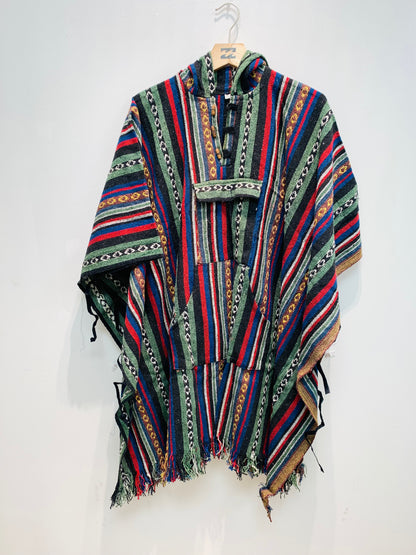 Bohemian style handcrafted Hoodie Plus size UNISEX Gheri poncho #0170332