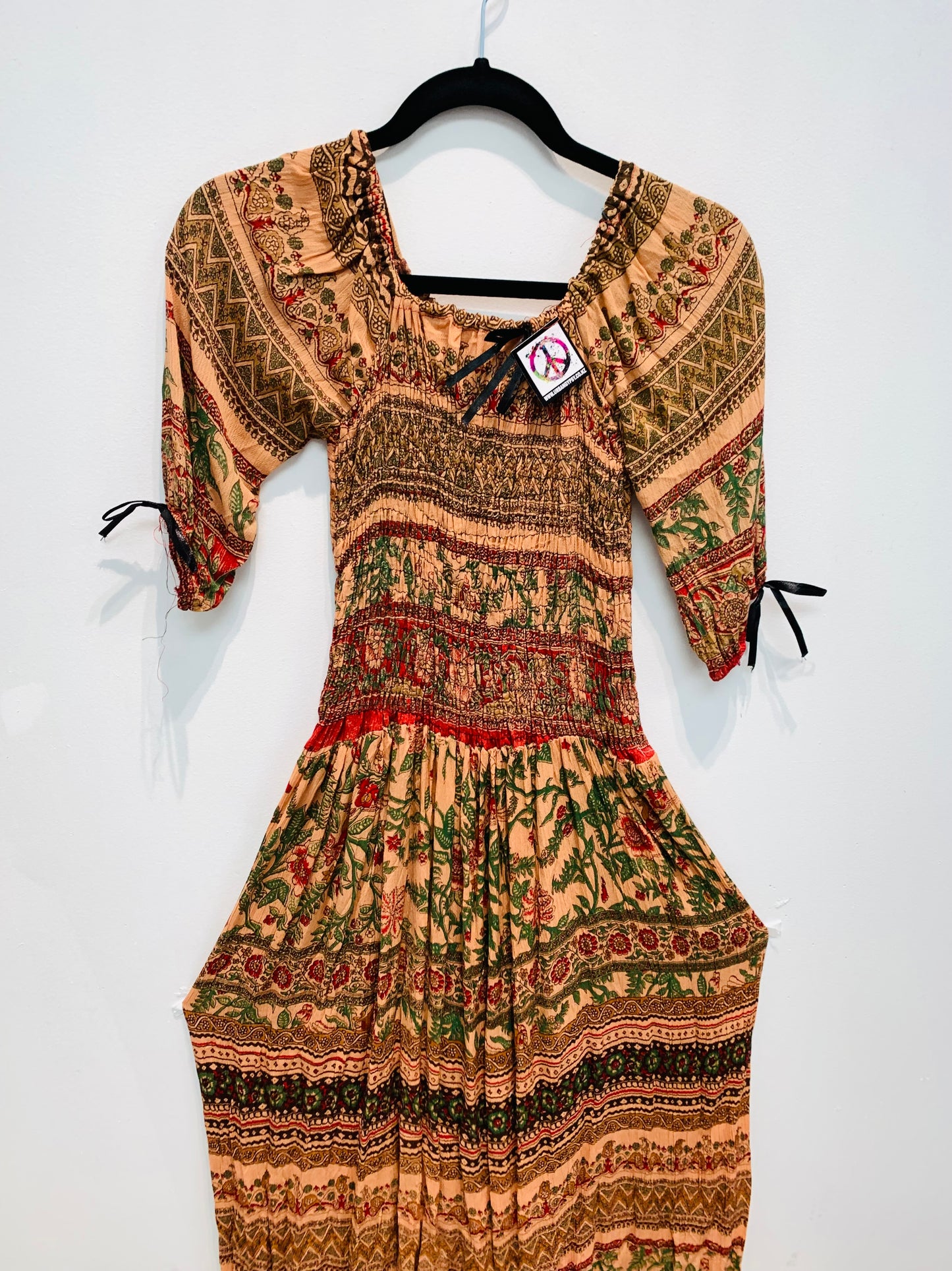 Bohemian style handcrafted Printed long dress #DRE3220