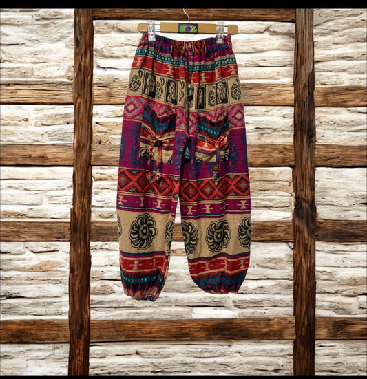 HANDCRAFTED HIPPIE WOOLLEN PANTS# 11127