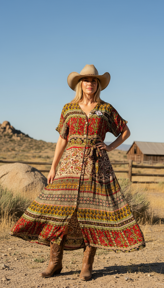 Bohemian style handcrafted Long Kimono #4883