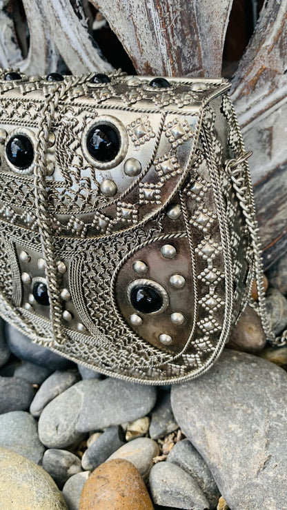 CLEARANCE!!  Bohemian style handcrafted metal / Brass Clutch #90620