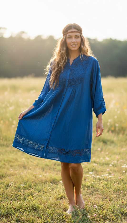 Bohemian style handcrafted dress #DRE4648