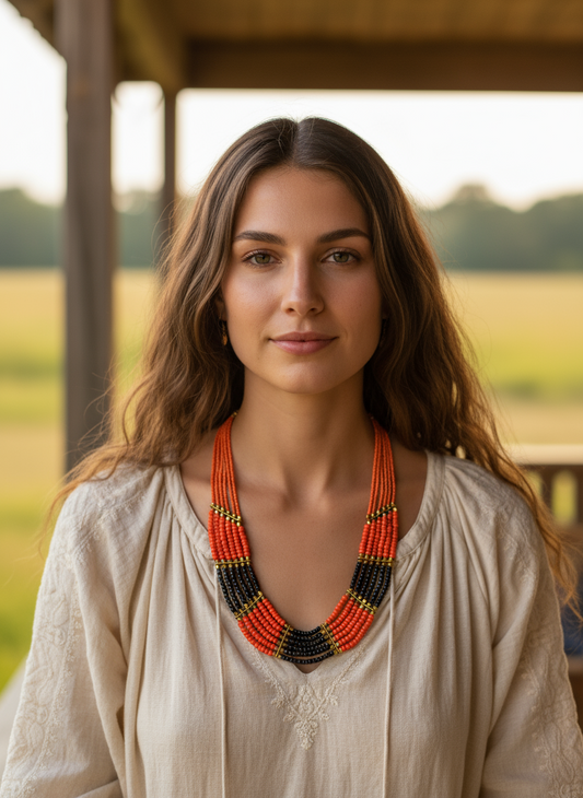 BOHEMIAN STYLE HANDCRAFTED BIB NECKLACE #NECK41