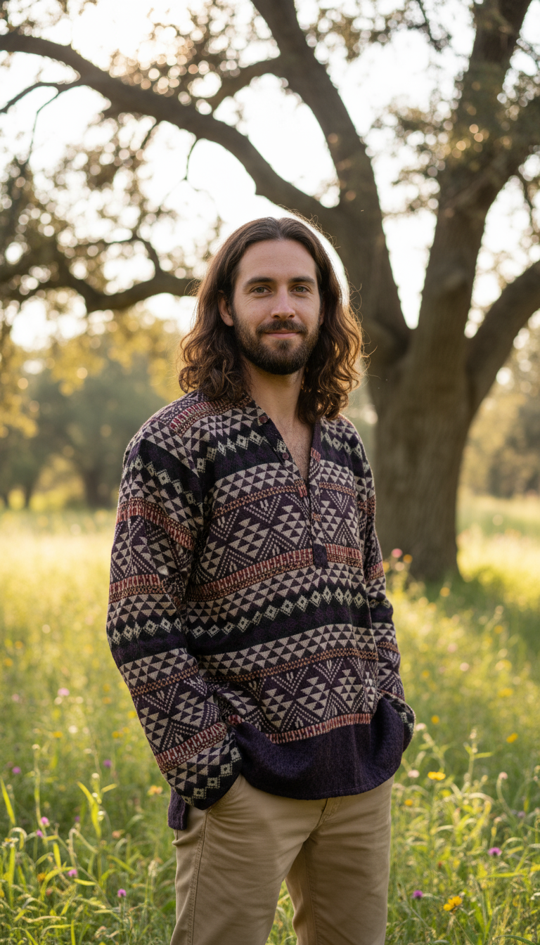 Handcrafted Unisex warm Kurta / Shirt # 75988