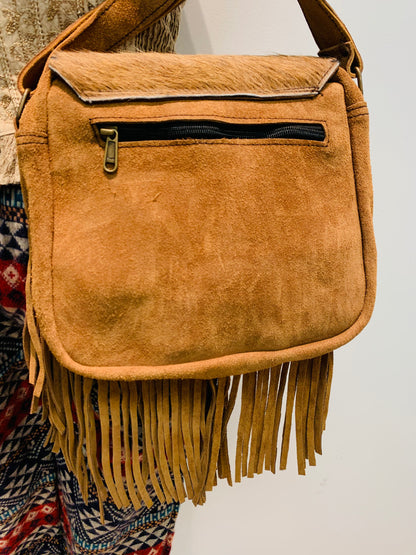 BOHEMIAN STATEMENT HANDCRAFTED GENUINE SUEDE LEATHER BAG #LEA1024