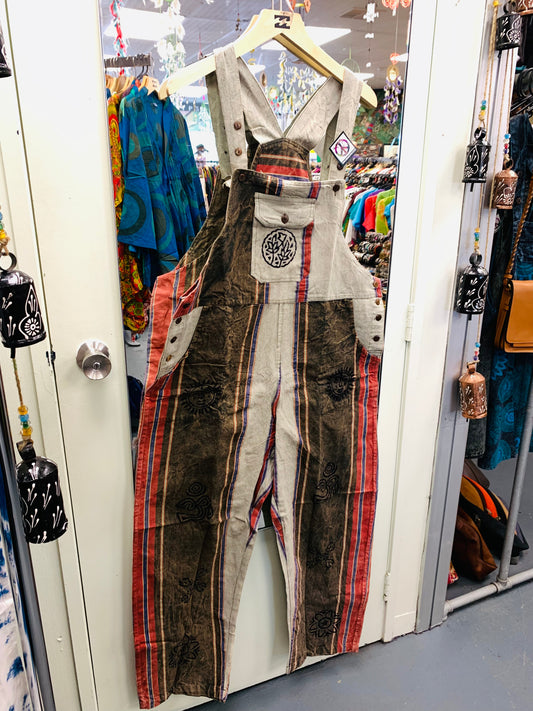 Bohemian Handcrafted Stone wash cotton Overalls/ Dungaree # JUM030