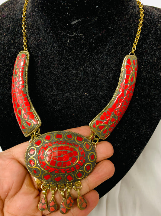 BOHEMIAN STYLE HANDCRAFTED TIBETAN NECKLACE #NECK51