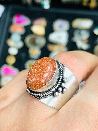 Handcrafted Natural stones ring # RIN2135