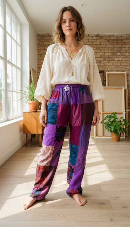 Bohemian Handcrafted Patchwork Pants #STP223