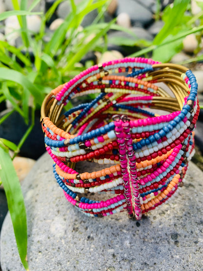 HIPPIE HANDCRAFTED HAND CUFF BEADS BANGLE  #CUFF2288