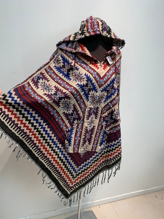 Bohemian style handcrafted Hoodie poncho #POCH0174