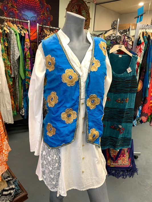Bohemian handcrafted Silk Ethnic Vest # VE07