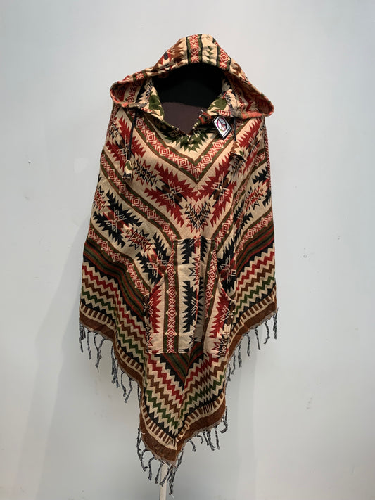 Bohemian style handcrafted Hoodie poncho #POCH0173