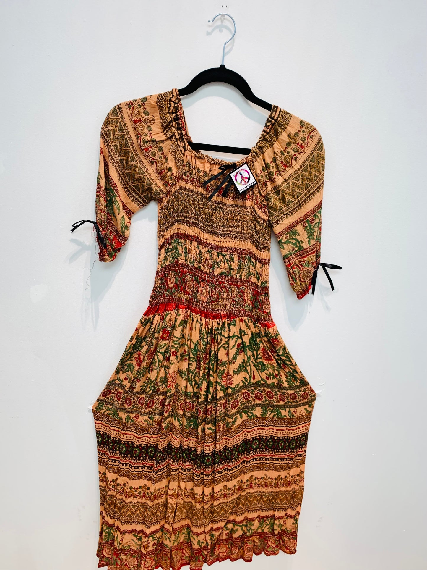 Bohemian style handcrafted Printed long dress #DRE3220