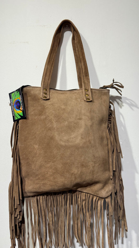HANDCRAFTED GENUINE SUEDE LEATHER TOTE BAG  #LEA1079