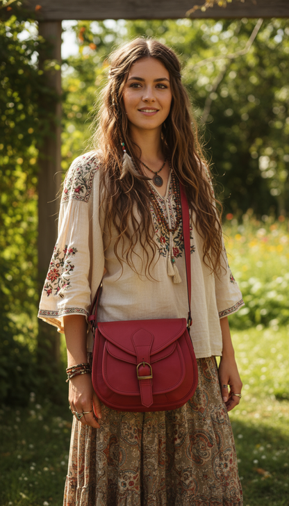 BOHO HANDCRAFTED GENUINE SUEDE LEATHER BAG #205581