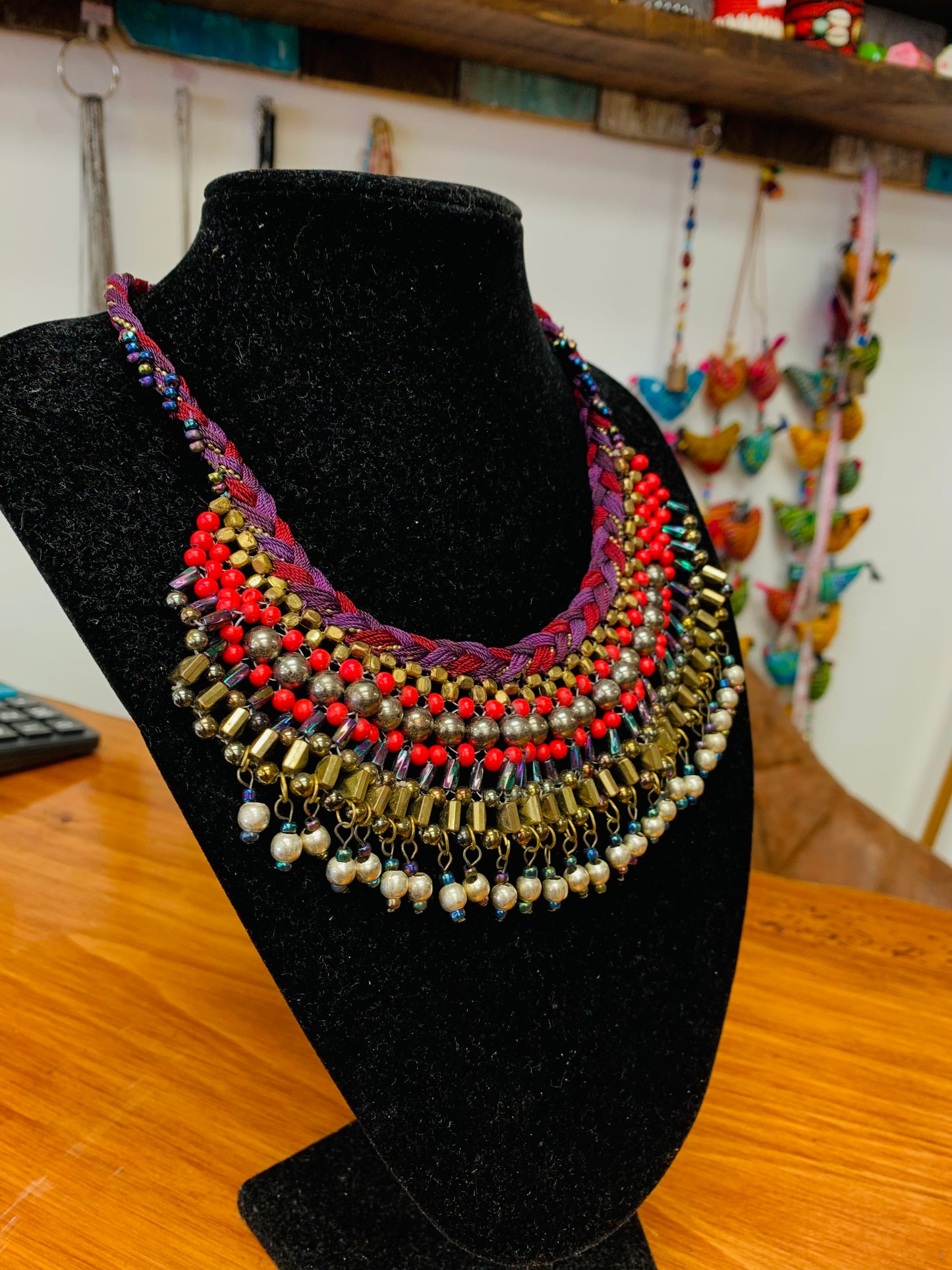 BOHEMIAN STYLE HANDCRAFTED BIB NECKLACE #NECK45