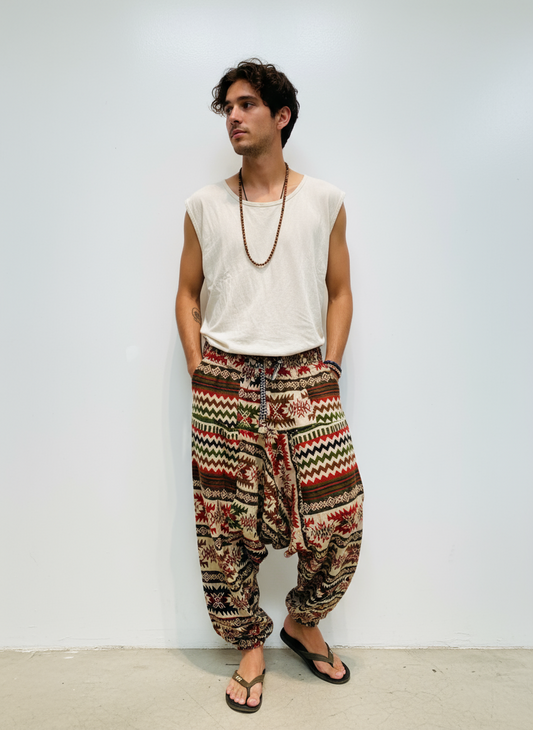 HANDCRAFTED WARM DROP CROTCH PANTS #WOOL29