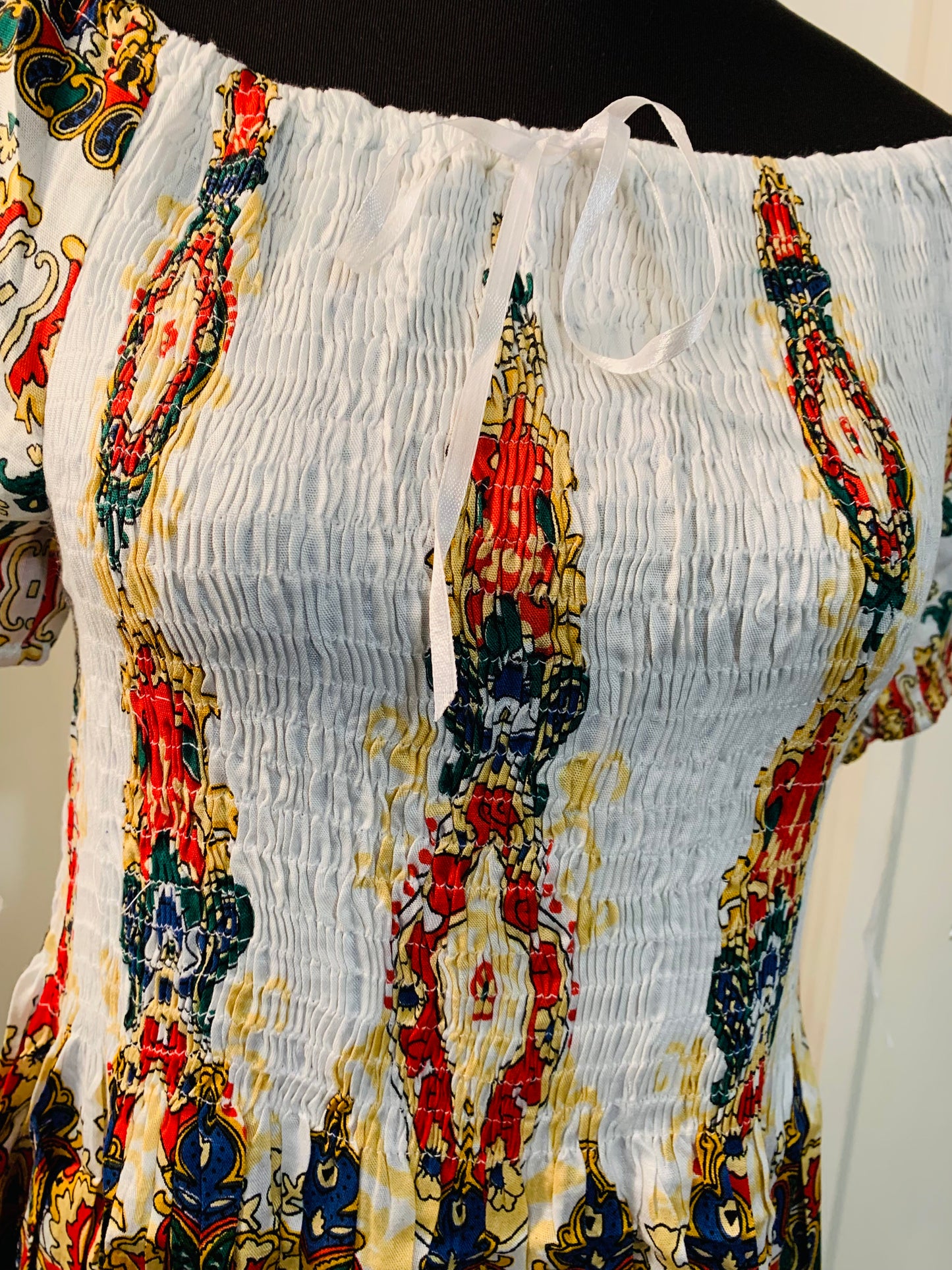 Bohemian handcrafted Elasticated dress # DRE308 – THE URBAN GYPSY