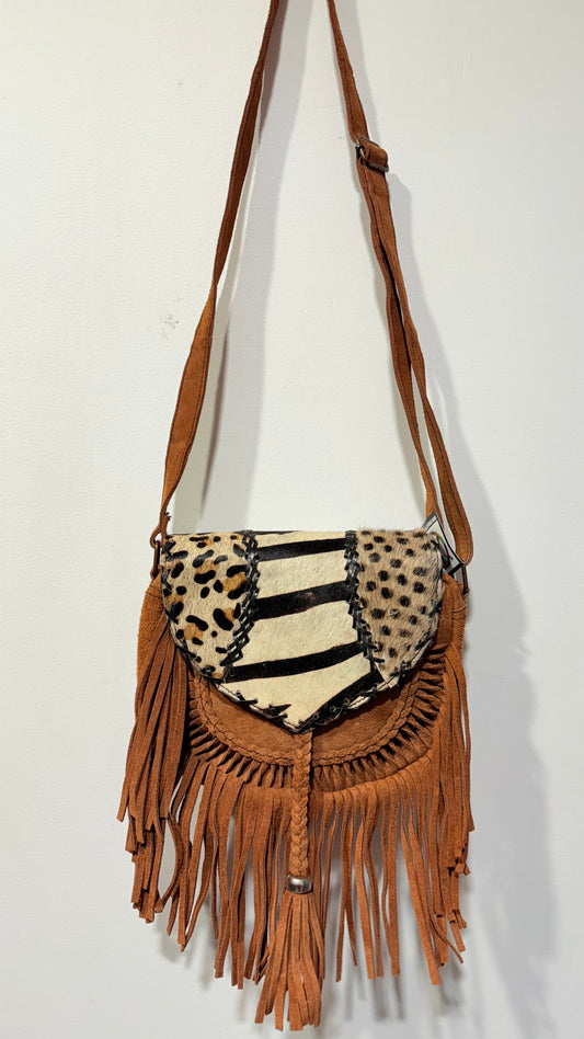 BOHO HANDCRAFTED GENUINE SUEDE LEATHER BAG #205580
