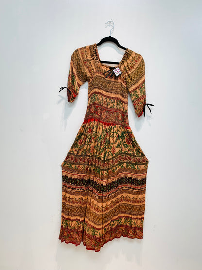 Bohemian style handcrafted Printed long dress #DRE3220