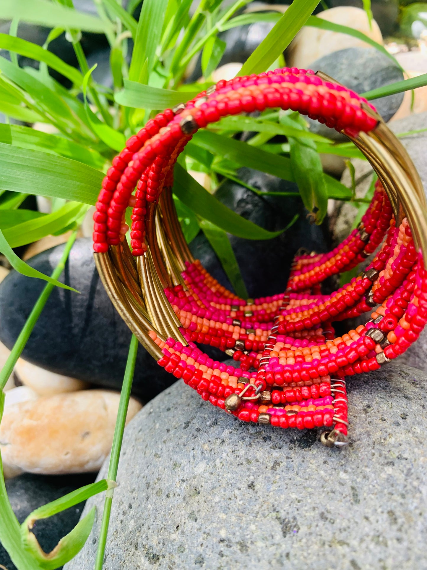 HIPPIE HANDCRAFTED HAND CUFF BEADS BANGLE  #CUFF2288