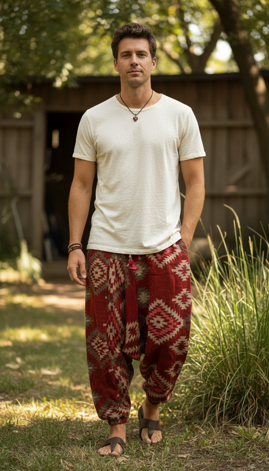 HANDCRAFTED WARM DROP CROTCH PANTS #WOOL2126