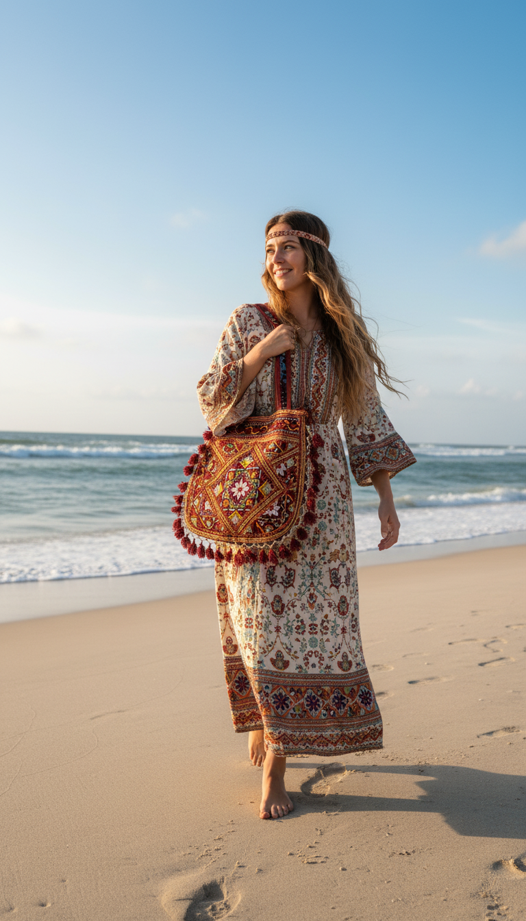 BOHEMIAN HANDCRAFTED TOTE BAG #7779