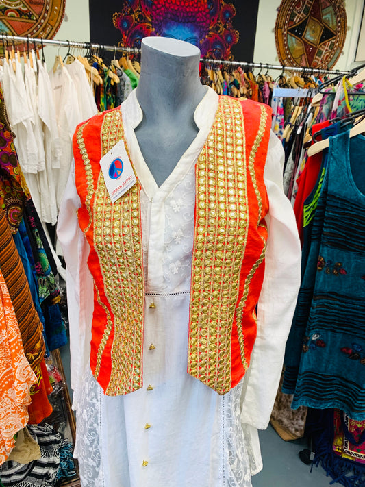 Bohemian handcrafted Silk Ethnic Vest # VE06