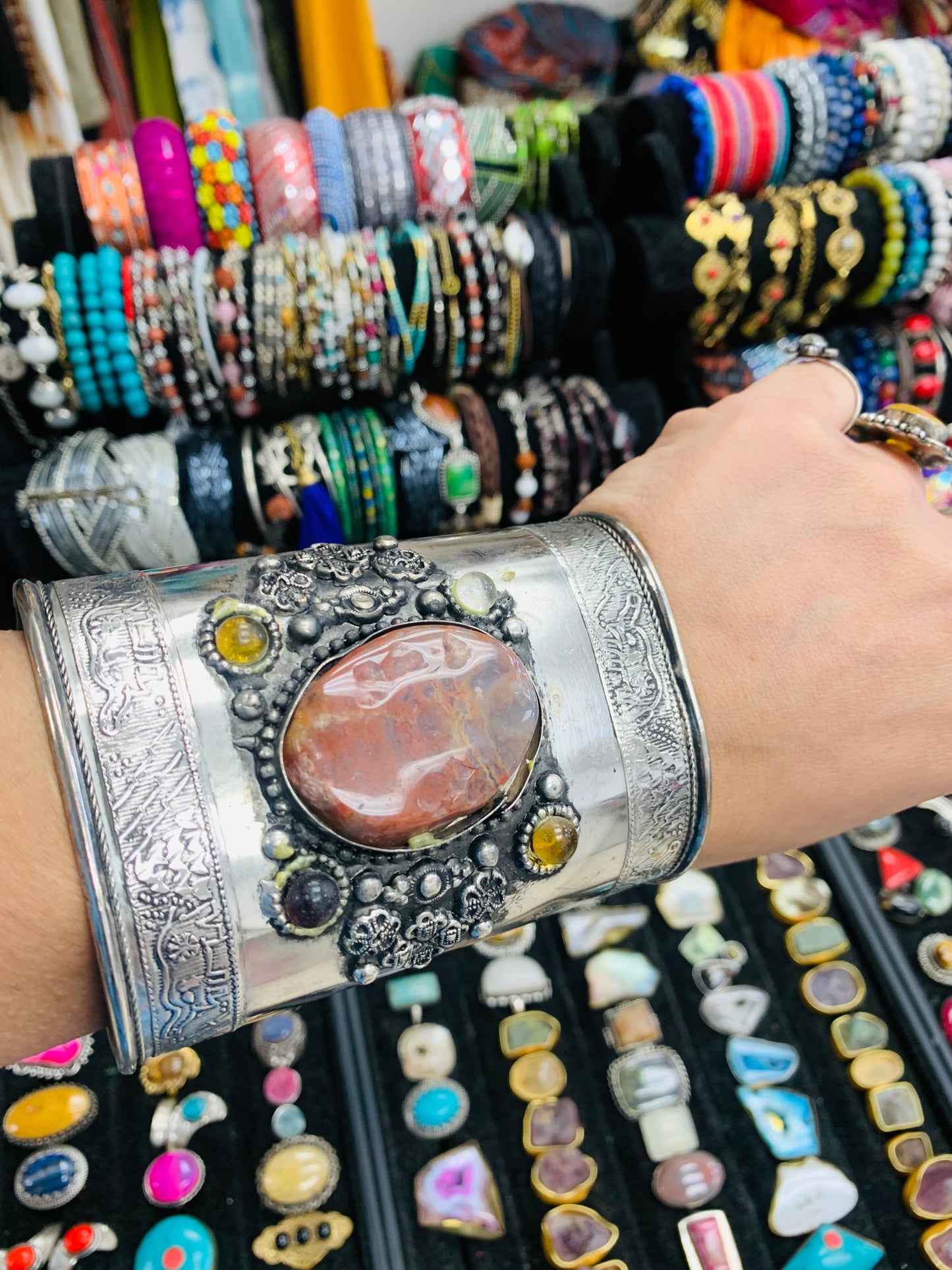 BOHEMIAN STYLE HANDCRAFTED HAND CUFF BANGLE  # CUFF1207