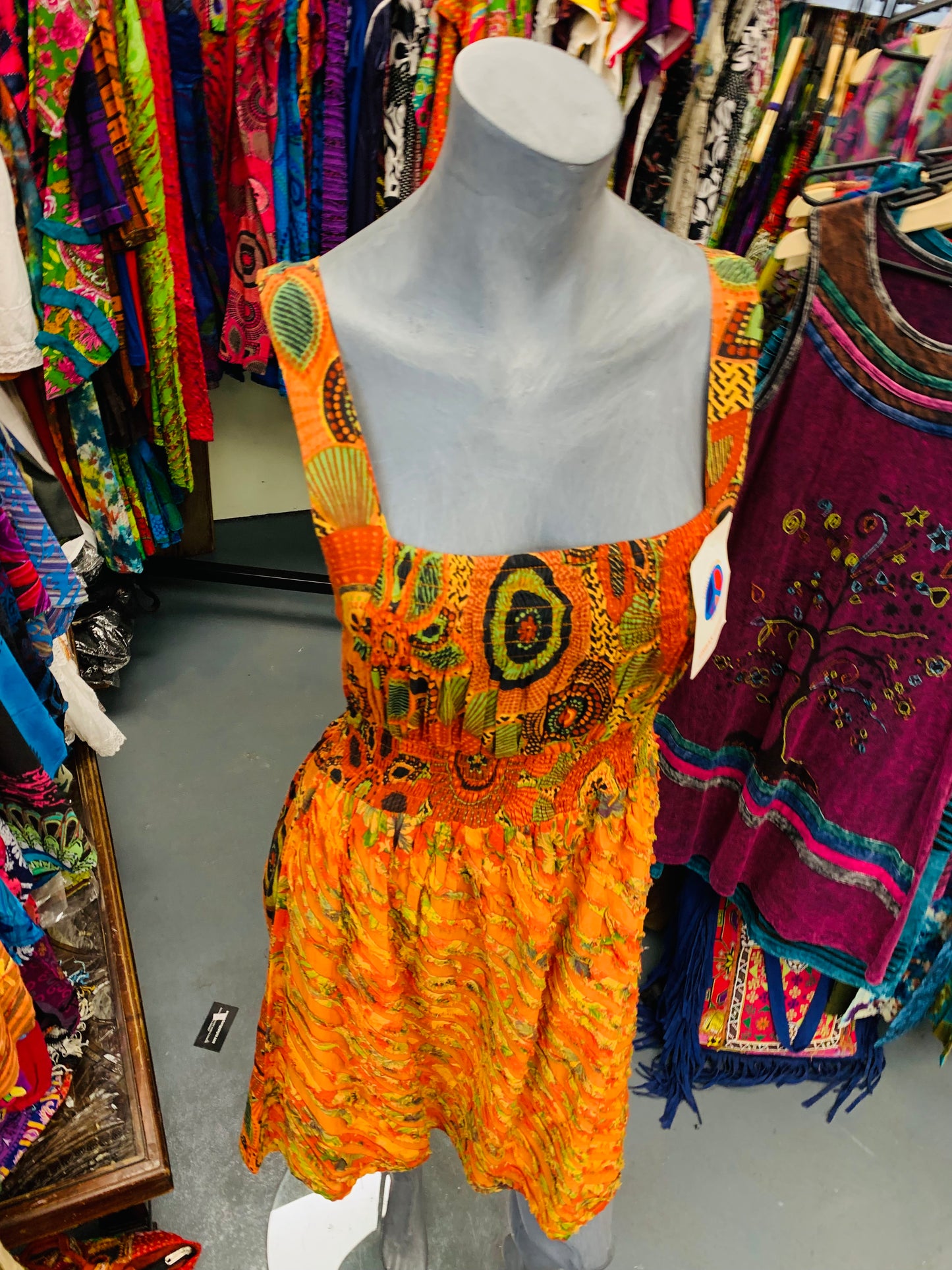 Bohemian style handcrafted cotton dress   #00023