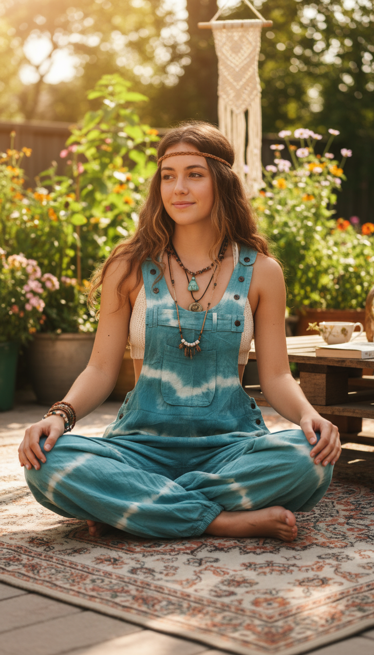 Bohemian Handcrafted Tie Dye Overalls/ Dungree #JUM137