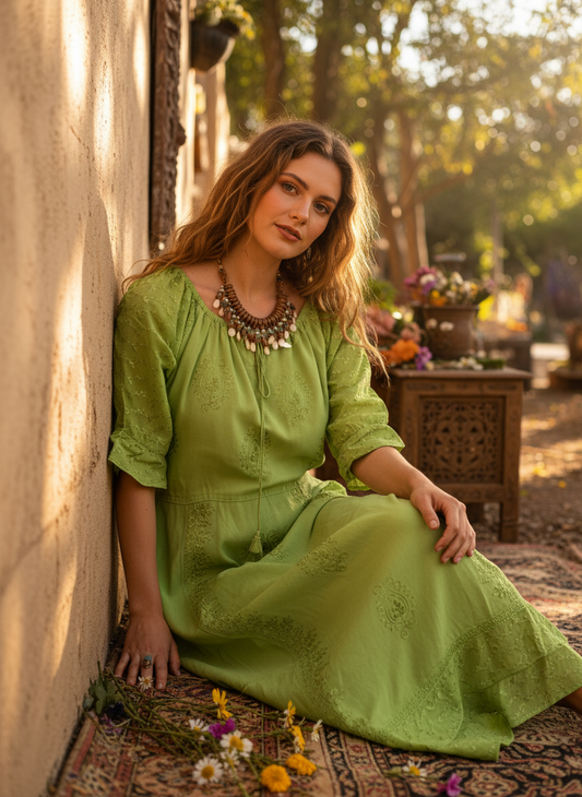 BOHEMIAN cotton Dress # 770115