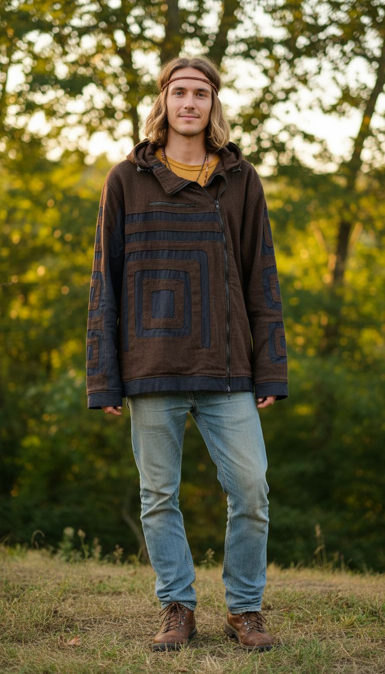 Bohemian style handcrafted UNISEX Warm Jackets #00944