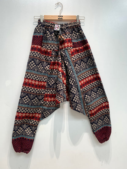 HANDCRAFTED  WARM  DROP CROTCH PANTS #665560