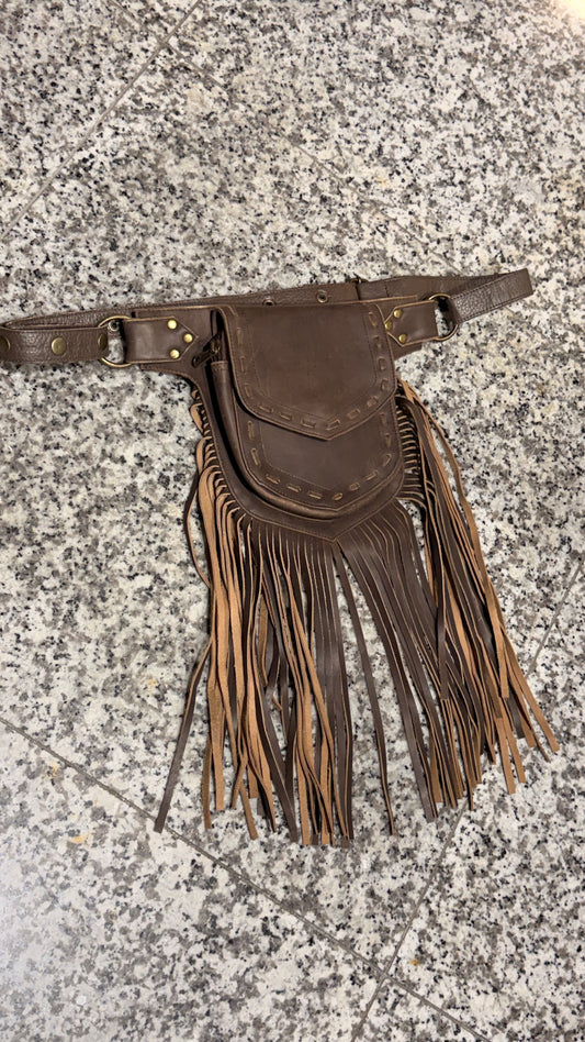 BOHEMIAN STYLE HANDCRAFTED UNISEX GENUINE LEATHER BUM BAGS #21088