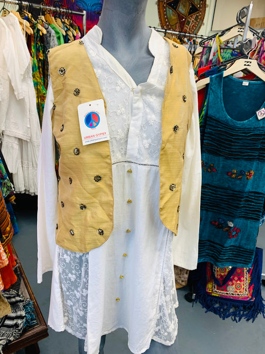 Bohemian handcrafted Silk Ethnic Vest # VE11