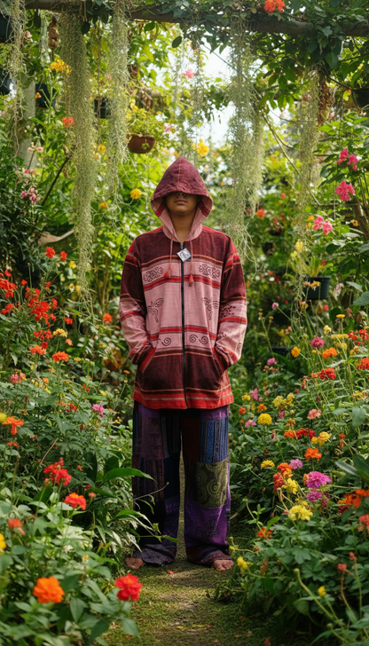 Handcrafted cotton Unisex Hoodie Kurta / Shirt # 75447