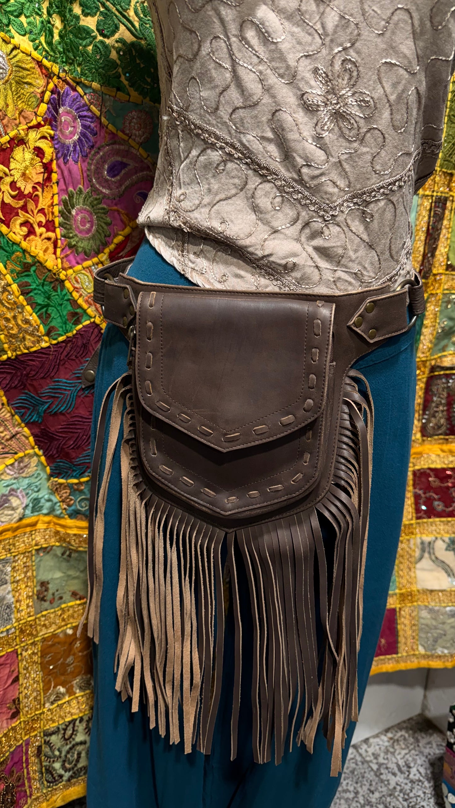 BOHEMIAN STYLE HANDCRAFTED UNISEX GENUINE LEATHER BUM BAGS #21088