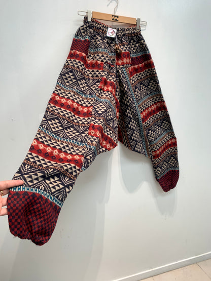 HANDCRAFTED  WARM  DROP CROTCH PANTS #665560