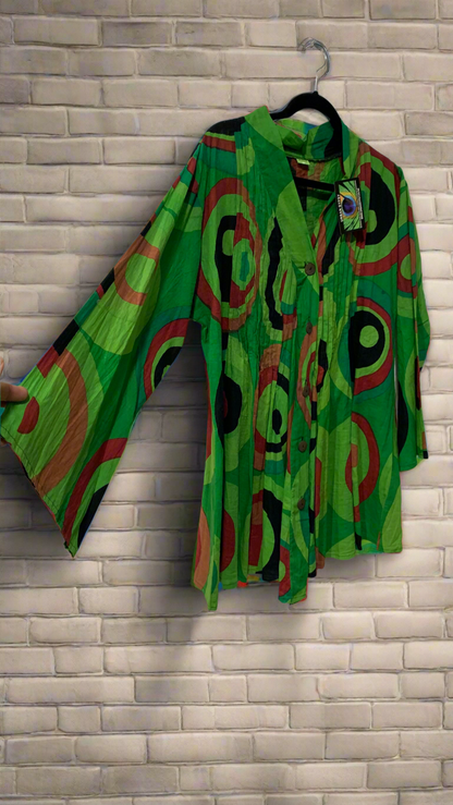 Bohemian style handcrafted cotton Shirt Top #04340