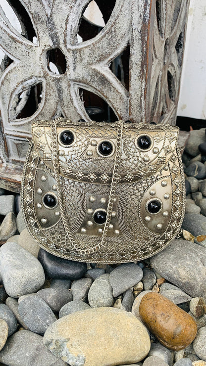CLEARANCE!!  Bohemian style handcrafted metal / Brass Clutch #90620