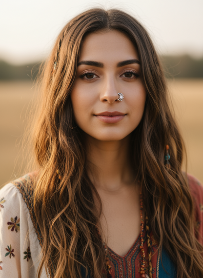 Bohemian handcrafted Clip-on Nose Pins/ Nose Rings  #833