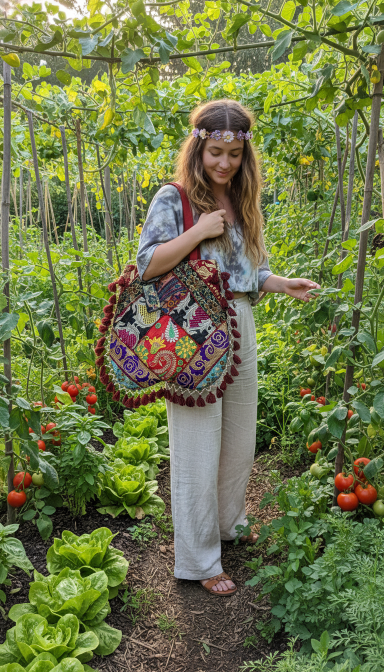 BOHEMIAN HANDCRAFTED TOTE BAG #7782
