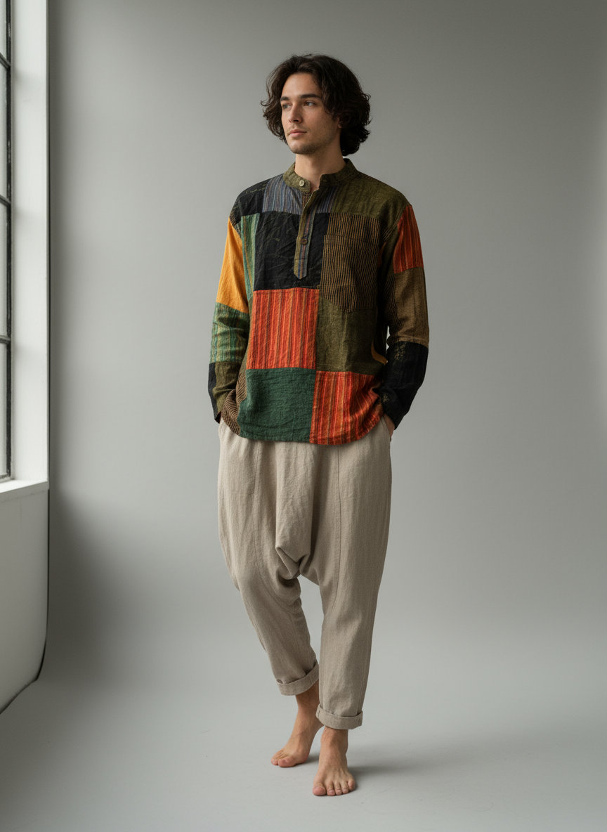 Bohemian handcrafted cotton Kurta # KURT617