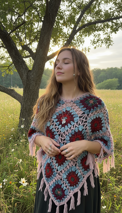 Handcrafted Crochet poncho #40