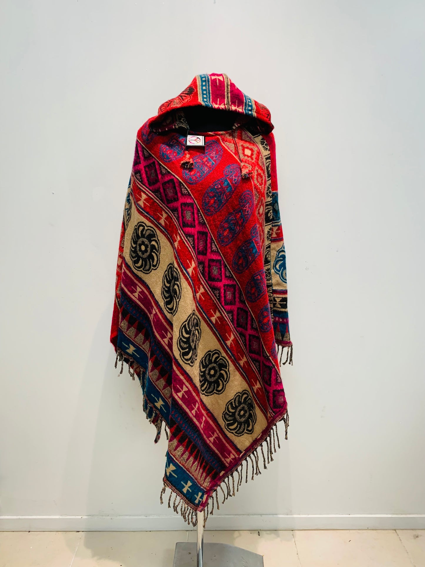 Bohemian style handcrafted Hoodie poncho #POCH0175