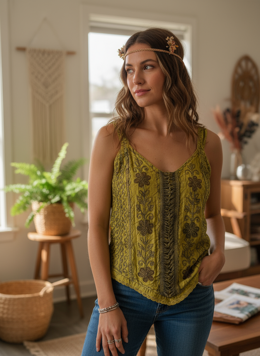 Bohemian Handcrafted Crop Top #CRTOP1006