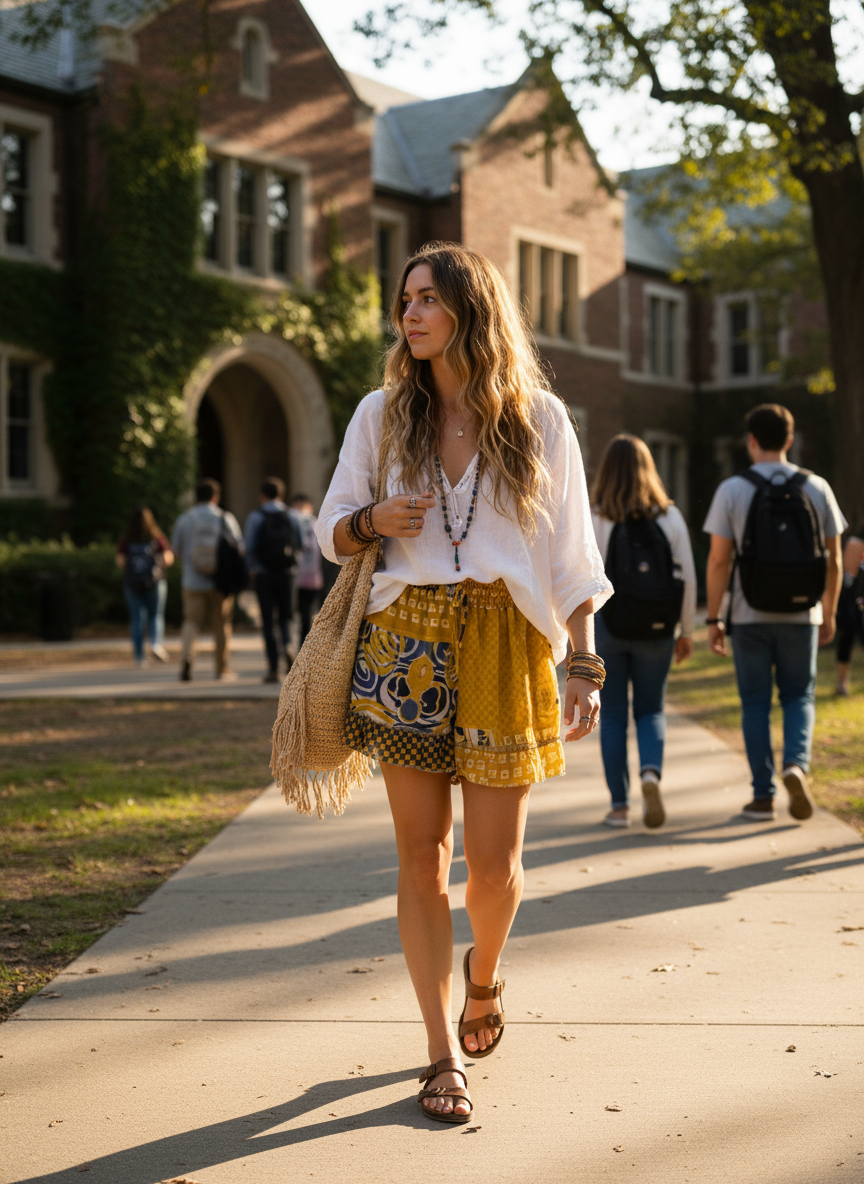 Bohemian style handcrafted short # 3444