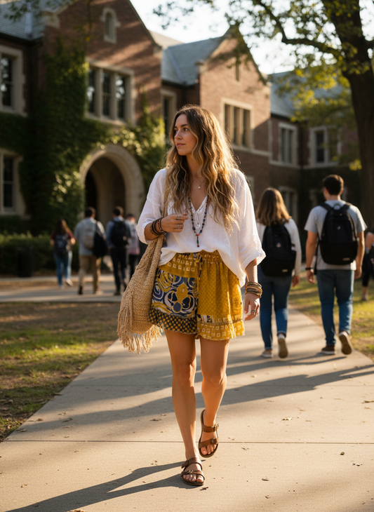 Bohemian style handcrafted short # 3444